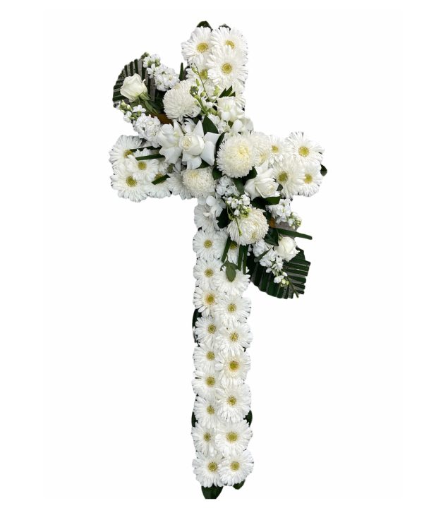 Ethereal White Floral Cross Tribute Ethereal White Floral Cross Tribute
